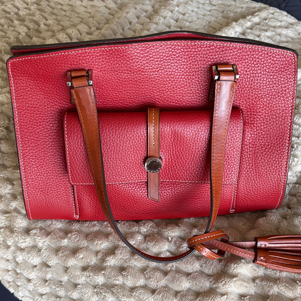 Dooney & Bourke Red And Brown Shoulder Bag